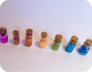 Série de mini fioles multicolores
